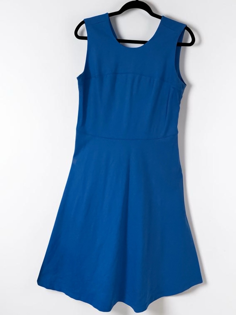 Lands' End Royal Blue Sleeveless Fit & Flare Knit Dress Size 12 Casual Pockets